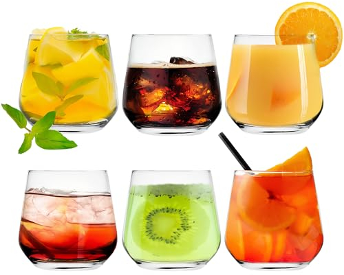 KONZEPT Gläser Set 6 teilig, 310 ml kleine Saftgläser, ideal als Trinkgläser, Wassergläser, Whiskygläser, universal und spülmaschinenfest