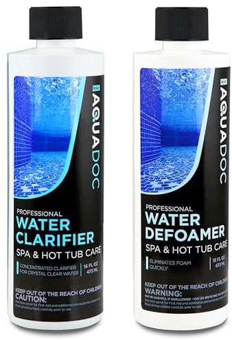 AquaDoc Spa Duo Klärer & Entschäumer Set für Whirlpools - Schnell wirkende Wasseraufbereitung & Schaumentfernung, ideal für Spa-Besitzer für klares & ausgewogenes Wasser