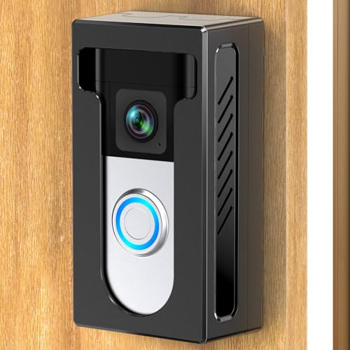 No Drill Adhesive Video Doorbell Mount Compatible for Ring/Blink Wireless Video Doorbell, Not Block Doorbell Sensor, QIBOX Anti-Theft Camera Mount Bracket Cover Holder Corner Kit Accessories