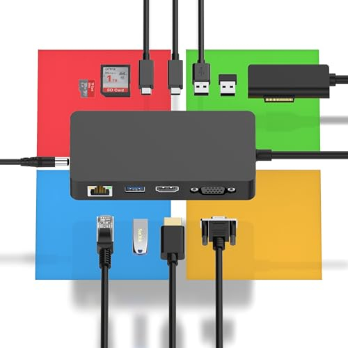 NEUES Surface Dock 2 mit 4K HDMI+VGA,11-in-1 Surface Dockingstation für Surface Pro 11/10/9/8/X/7/6/5/4/3,Surface Laptop 7/6/5/4/3/2/1,Laptop Go 3/2/1 EU