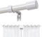 Joydeco Einstellbare Weiß Gardinenstange Set 76cm-365cm Dekorative Vorhangstange mit Aluminium Endkappe für Duschraum Schlafzimmer Wohnzimmer DEY2A