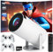 Olycism Mini Projektor 4K 1080P mit 2 Gaming-Controllern und mehr als 10000 Spielen Portable Projector Mini Android 12 Bluetooth 5.2 WiFi 6 Auto Keystone Mini Projektor für Handy Laptop