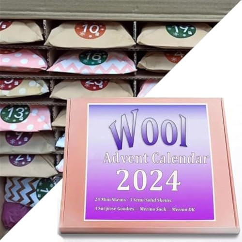 Woll-Adventskalender 2024, Stich-Adventskalender 2024, Häkel-Adventskalender, Weihnachts- und Garn-Adventskalender 2024, Wollgarn-Adventskalender, (One Color)