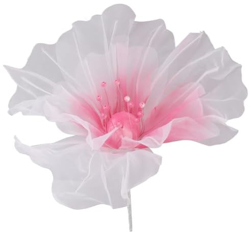HAOHIZE Große künstliche Blumen, 50 cm große Organza-Blumen, riesige Blumen mit Stielen, Gaze-Kunstblumen, weiche Stoffblumen, leuchtende Farben für Hochzeitsfotografie, (Rosenrot)