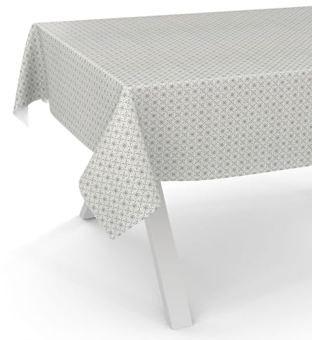 ANRO Wachstuchtischdecke Wachstischdecke Wachstuch Tischdecke abwaschbar Gartentischdecke Rund Oval Eckig 100x140cm Schnittkante Italia Grau