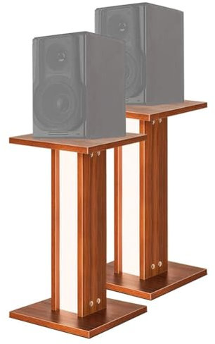 Universal Wood Grain Speaker Stands for Floor Mounting Satellite Speakers and Monitors 50cm Height