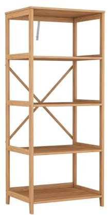 Vicco Bücherregal Novaro, Bambus, 48.3 x 144 cm mit 5 Fächern