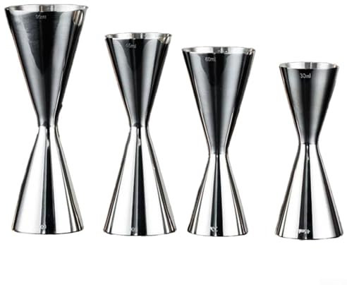 Jigger in acciaio inox per cocktail bar, misurino doppio shot, in stile giapponese, per baristi, 30/45/60/90 ml (45/60 ml)