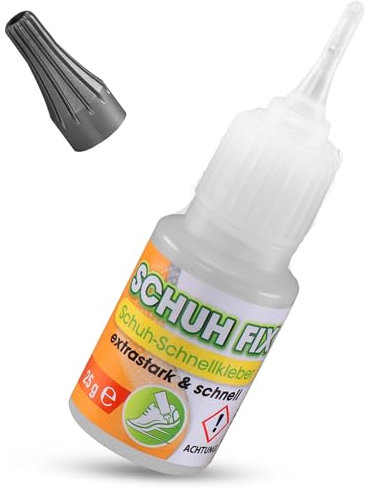 Schuhkleber extra stark wasserfest 25g – Hochfester Sekundenkleber für Schuhe, Leder & Gummi – schnelle Reparatur - belastbar & flexibel - tropft nicht - Schuhfix Pro von Langlauf Schuhbedarf