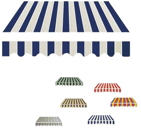 YCBTPS Store Banne Manuel Rétractable, Tissu De Rechange pour Auvent De Balcon 350x300cm, D'Auvent Extérieur Toile pour Porte-fenêtre, Toile pour Store Banne(Blue,3.5x3.0m(12x10ft))