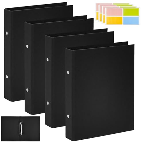 WEFHEF 4 Stück Ringbuch A5, Nachfüllbar Kraftpapier Ringordner mit 2 Ringen Ringbuch Ordner A5 Kraftpapier-Binderschale mit 4 Aufkleber Beschriften von Broschüren-Cover Papiere Lose Blätter