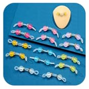 Longita 7pairs Elastic Nooses Fake Nipple Rings Non Piercing Nipple Jewelry Adjustable Cute Non-Piercing Faux Body Jewelry for Women Men Comfortable Valentine's Day