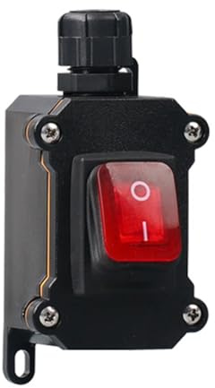 Aboiled 220V Boot Wippschalter IP68 Wasserdicht 16A Hochstrom mit LED-Licht Ein-/Ausschalter