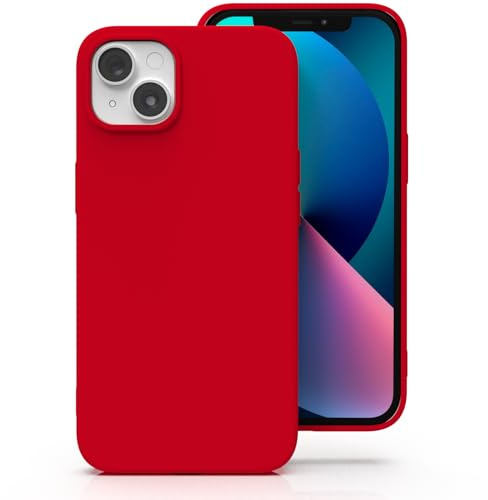 Zuvirelx Silicone Case for iPhone 13 Mini - Red | Thin, Non-Slip, Soft Grip, Minimalist, Shockproof, Pocket-Friendly
