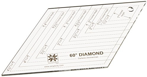 Simplicity EZ Quilt-Schablone aus Plexiglas, diamantförmig, 60-Grad-Winkel