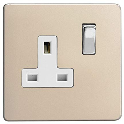 Varilight Screwless Satin Crome Socket