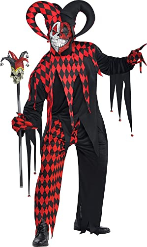 Adults Krazed Jester Clown Costume - Standard Size