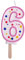 PME CA086 Kerze, Nummer 6, Kunststoff, Rosa, 4 x 1 x 6.3 cm