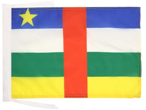 AZ FLAG Central African Republic Flag 45x30 cm 100D Polyester Cords | Indoor and outdoor use 12x18 in decorative flag Ködörösêse tî Bêafrîka double stitched seams and reinforced edges with ties