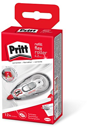 Pritt Korrekturroller Refill Flex Roller Midway, einfach nachfüllbar, einziehbare flexible Spitze, Push & Pull Funktion für beidseitige Anwendung, Breite 4.2mm, Länge 12m, 9H, PRR4H, 5 Stück
