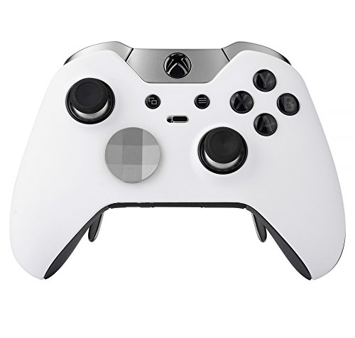 eXtremeRate Carcasa con 2 Anillos de Acento para Xbox One Elite Accesorios Protectora Placa Frontal Kit de reemplazo Cubierta Shell Funda para Xbox One Elite Control-Modelo 1698(Blanco)