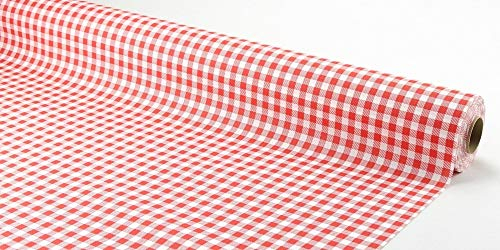 APARTina Papiertischdecke Rolle stoffähnlich rot weiß kariert 1 m x 20 m - Design Landhaus rot
