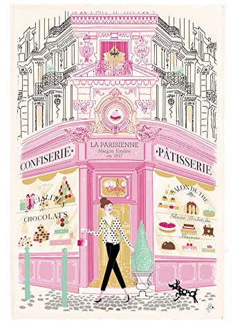 Torchons & bouchons, La Patisserie (Französisch Konditorei) French bedruckt Tee/Küche Handtuch, 100% Baumwolle
