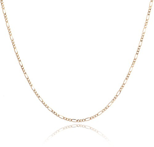 PRINS JEWELS 14 Karat 585 Gold Italienisch Flach Figaro Kette Unisex - Breite 2.2 mm - Länge wählbar (45)