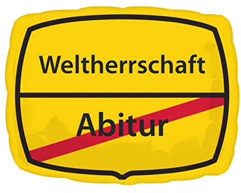 Amscan 3770501 - Junior Shape Folienballon Abitur - Weltherrschaft, circa 43 x 30 cm, Heliumballon