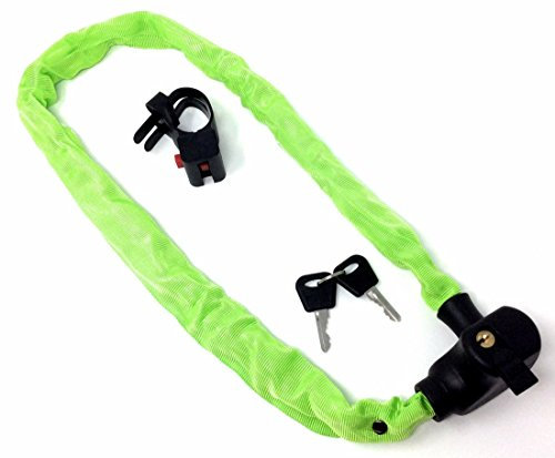 CBK-MS Kettenschloß grün 100 cm mit Schlüssel und Schloß Halterung Fahrradschloß