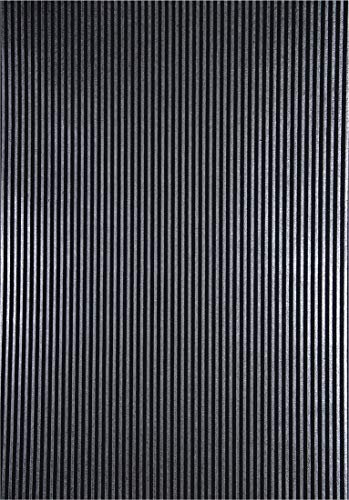 Netuno 5 Blatt Deko-Papier mit Muster 180 x 250 mm 150g Motivpapier Schwarz geprägt mit Streifen in Graphit Bastelpapier bunt gemustert für Origami Scrapbooking Journaling Papier Deko Craft Paper