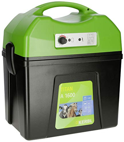 Kerbl Titan A 1600 Akku Weidezaungerät, 1.6 J Weidezaun Gerät Akkugerät 12 Volt