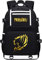 Roffatide Anime Fairy Tail Backpack for Men Gold Printed Schoolbag Laptop Backpack Large Capacity Rucksack with USB Charging Port Black