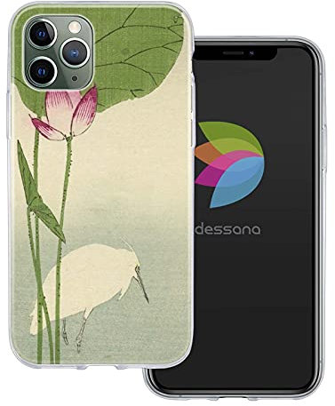 dessana Japanische Kunst transparente Schutzhülle Handy Case Cover Tasche passend für Apple iPhone 11 Pro Lotusblüten Teich