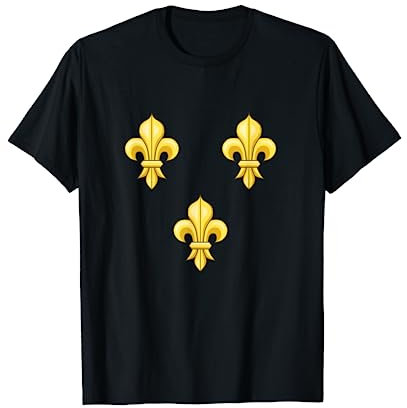 France National Pride T-Shirt Fleur de lys Noir Unisex-Adultes S Manche courte Classic T-Shirt