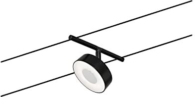 Paulmann 94480 LED Seilsytem Circle Einzelspot 400lm incl. 1x5 W Warmweiß Schwarz matt, Chrom Kunststoff, Metall Beleuchtungssystem 3000 K