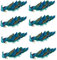 11 Blauer Pfau Weihnachtsschmuck mit Clip, Geschlossener Schwanzfedervogel mit Glitzer, Deko-Set für Weihnachtsbaum (8Pack)