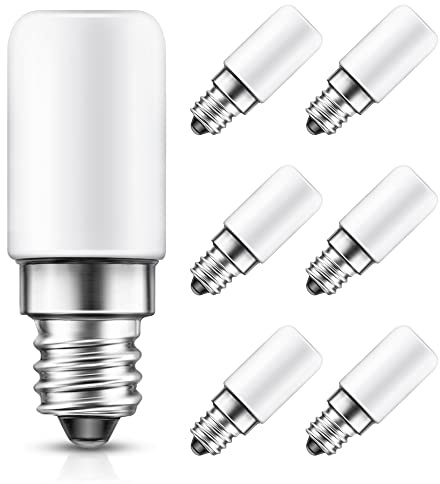 L LOHAS LED C7 LED Bulb, 15 Watt Light Bulbs Equivalent(1.5W), S6 Mini LED Bulb E12 Candelabra Bulb, Daylight White 5000K LED, Small Light for Bedroom Salt Lighthouse Lamp,6 Pack