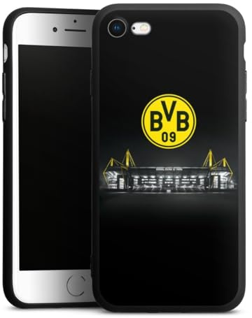 Premium Silikon Hülle kompatibel mit Apple iPhone SE (2022) Handyhülle schwarz Case BVB Stadion Borussia Dortmund