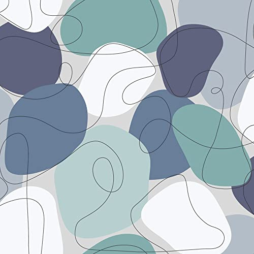 Graham & Brown Envy Mood The Blues Wallpaper | Paste the Wall Application | Blue Geometric Wallcovering | Eco-Friendly