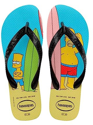 Havaianas Simpsons Unisex Tongs, Bleu/Noir, 35/36 EU