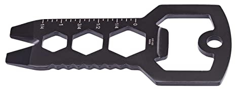 Herbertz Mini Tool, AISI 420 Stahl, rostfrei, 7 Funktionen, schwarze Beschichtung