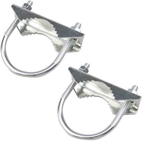 Hsthe Sea 2 PCS Morsetto per Montaggio Antenna in Acciaio Inox bullone a U Hardware di Montaggio Antenna Mast Morsetto V Jaw Staffa Accessori per Antenna Esterna Domestica