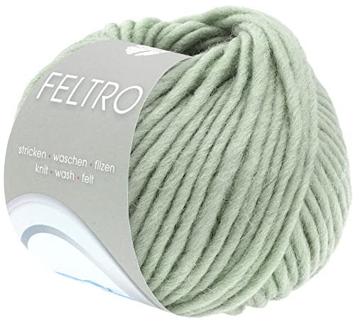 LANA GROSSA Feltro | Filzgarn für Kreativhandwerk, vielseitig, hochwertige Wolle zum Nass- und Trockenfilzen | Handstrickgarn aus 100% Schurwolle | 50g Wolle zum Stricken & Häkeln | 50m FB 110