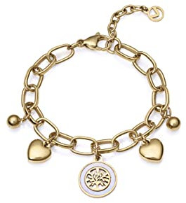 Viceroy Pulsera acero dorado con colgantes, árbol de la vida. 15015P01012