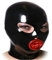 MFMYEE latex Maske Gummi BDSM Fetisch Volle Bondage Maske,Latex Kondom Analplug Bondage Maske-Rollenspielmaske (Schwarz)