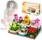 W WISE BLOCK Plantes à Fleurs, Ensemble de Blocs de Bouquets de Fleurs Bonsaï, Collection de Plantes, décoration de la Maison, Cadeaux d'anniversaire pour Les Filles et Les Femmes