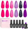 Beetles Neon Gel Nail Polish Set, 6 Colours Spring Glitter Purple Pink Black Shimmer Electric Carnival Soak Off Uv Gel Polish Swirl Thread Effect DIY Manicure Art Valentines Gift for Her
