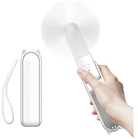LANKOER Handheld Fan, Portable Desk Fan, Foldable Hand Held Fan Cooling USB Rechargeable Fans with 3 Speeds, Quiet Operation Mini Hand Fan Desk Fan, Personal Hand Held Travel Fan for Home Office