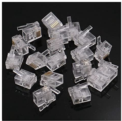 HAVHAV 5. 0pcs. /viel RJ11 RJ12. Verbinder 6p6c. Richtige Schnallekabel DIY EV3 NXT. Kabel-Kristallkopf. (Color : Transparent)